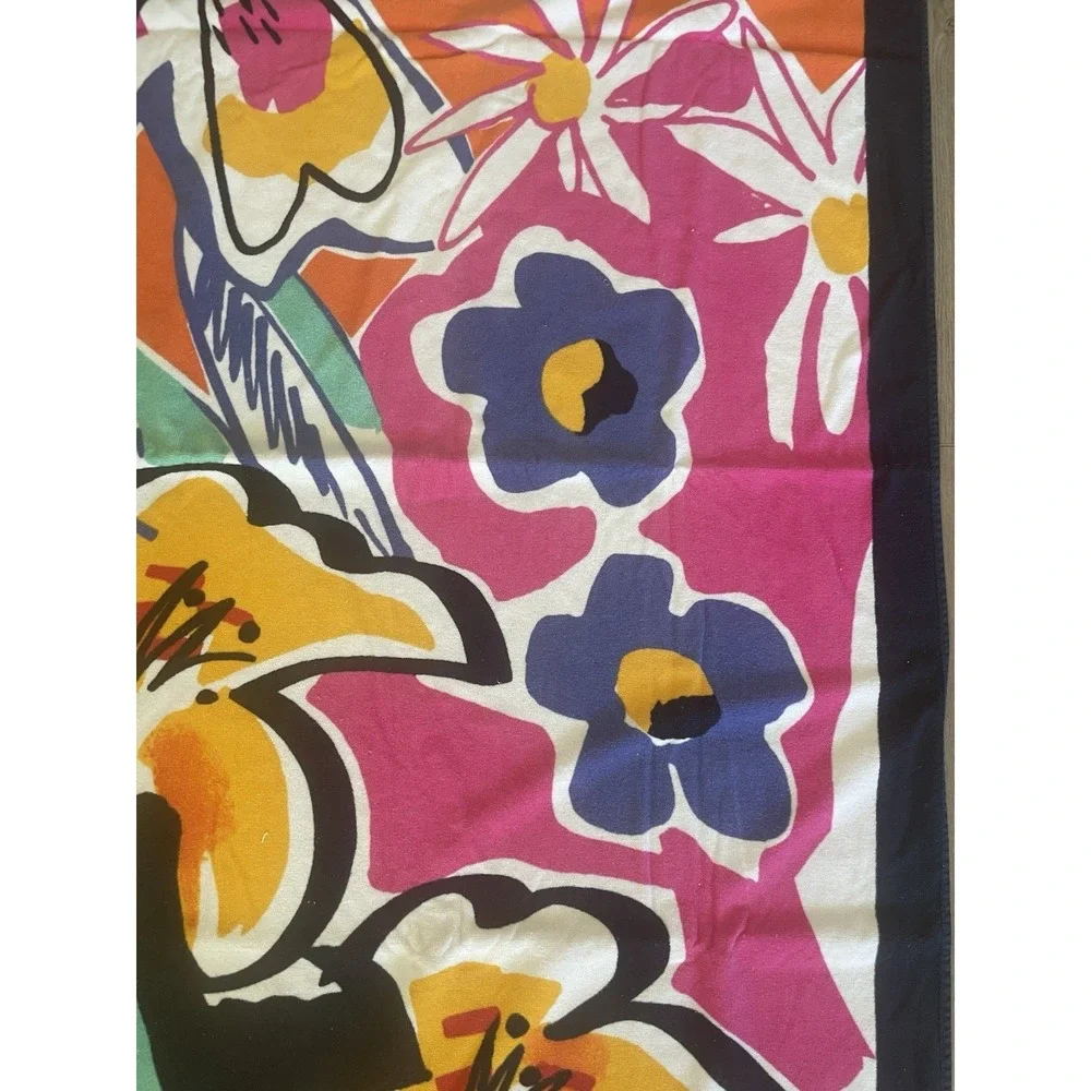 Vintage‎ Paul Peacock Tropical Exotic Flowers Plush Beach Towel 68x37